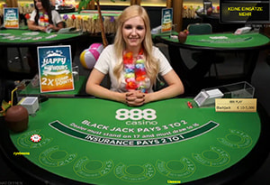 Live Blackjack Game at 888 Casino